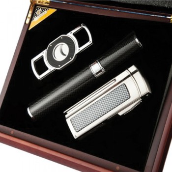 Set Bật lửa Cohiba 4 tia, dao cắt, ống đựng và hộp đựng Ciga T100